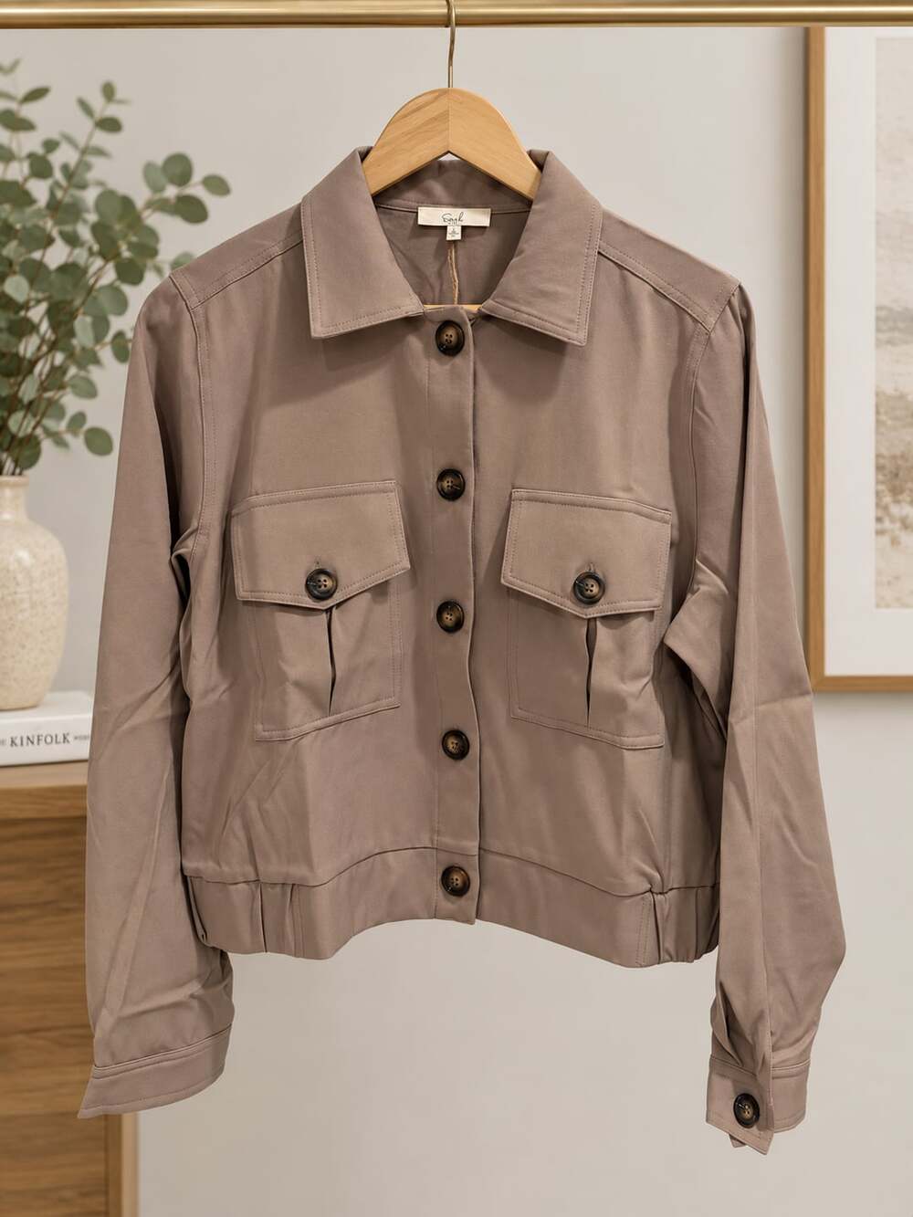 NWT Easel Boutique Crop Utility Jacket Sz L